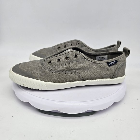 Paul Sperry Shoe Women 9 M Sneakers Gray Slip-on Canvas STS99303 - Picture 1 of 8